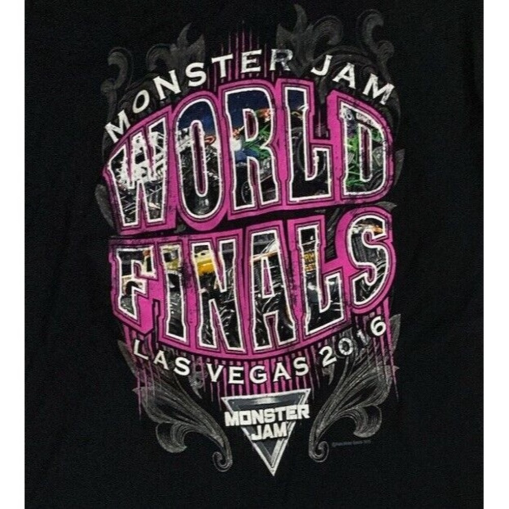 Women’s Monster Jam World  T Shirt Black Las Vegas 2016 Size Small